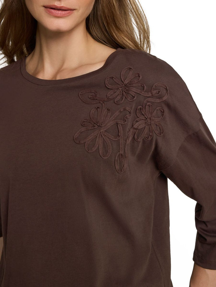 Loose Fit T-Shirt mit Blumen-Applikation