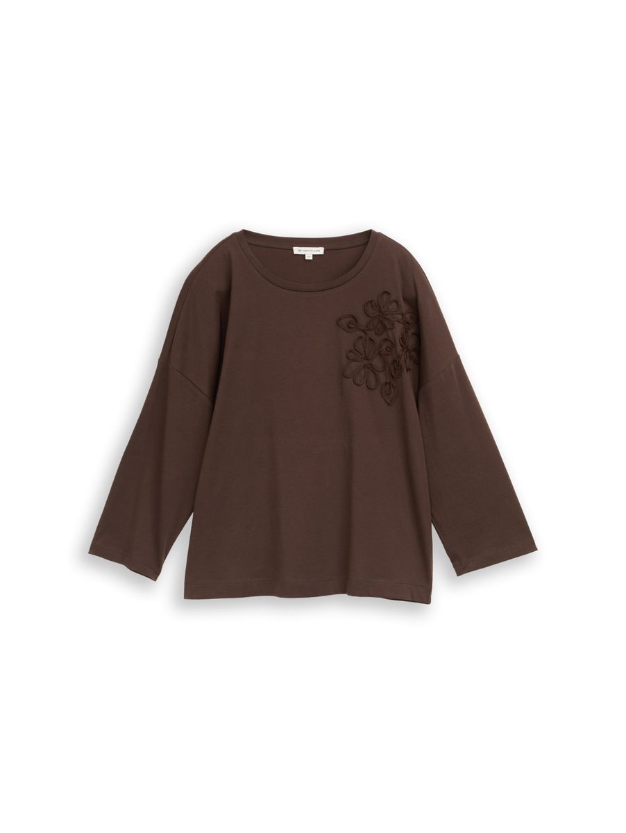 Loose Fit T-Shirt mit Blumen-Applikation
