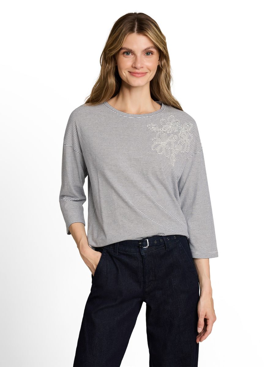 Loose Fit T-Shirt mit Blumen-Applikation