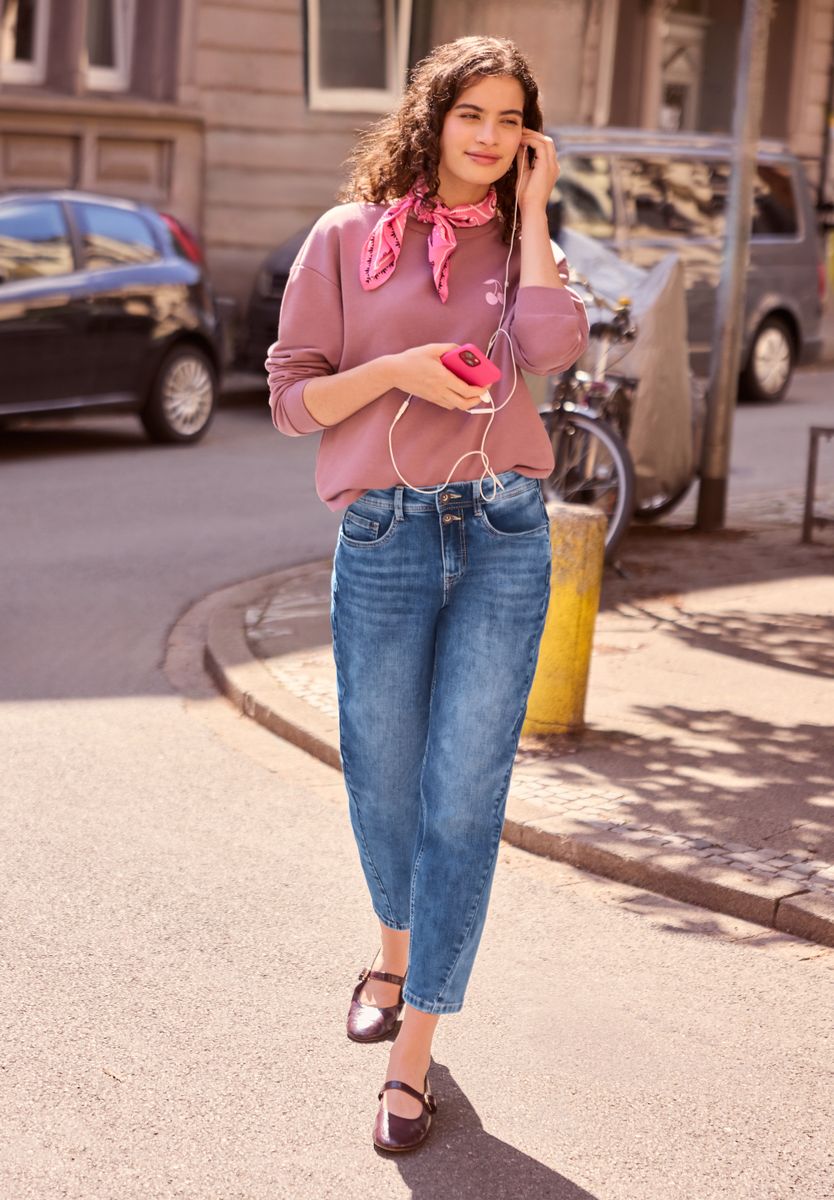 High Waist Barrel Leg Jeans im Loose Fit
