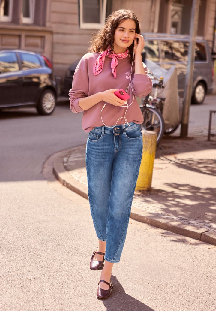 High Waist Barrel Leg Jeans im Loose Fit