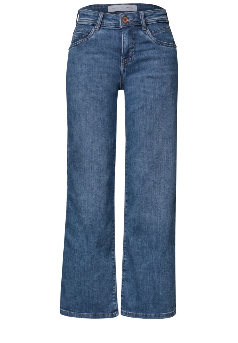 Mid Waist Wide Leg Jeans im Loose Fit