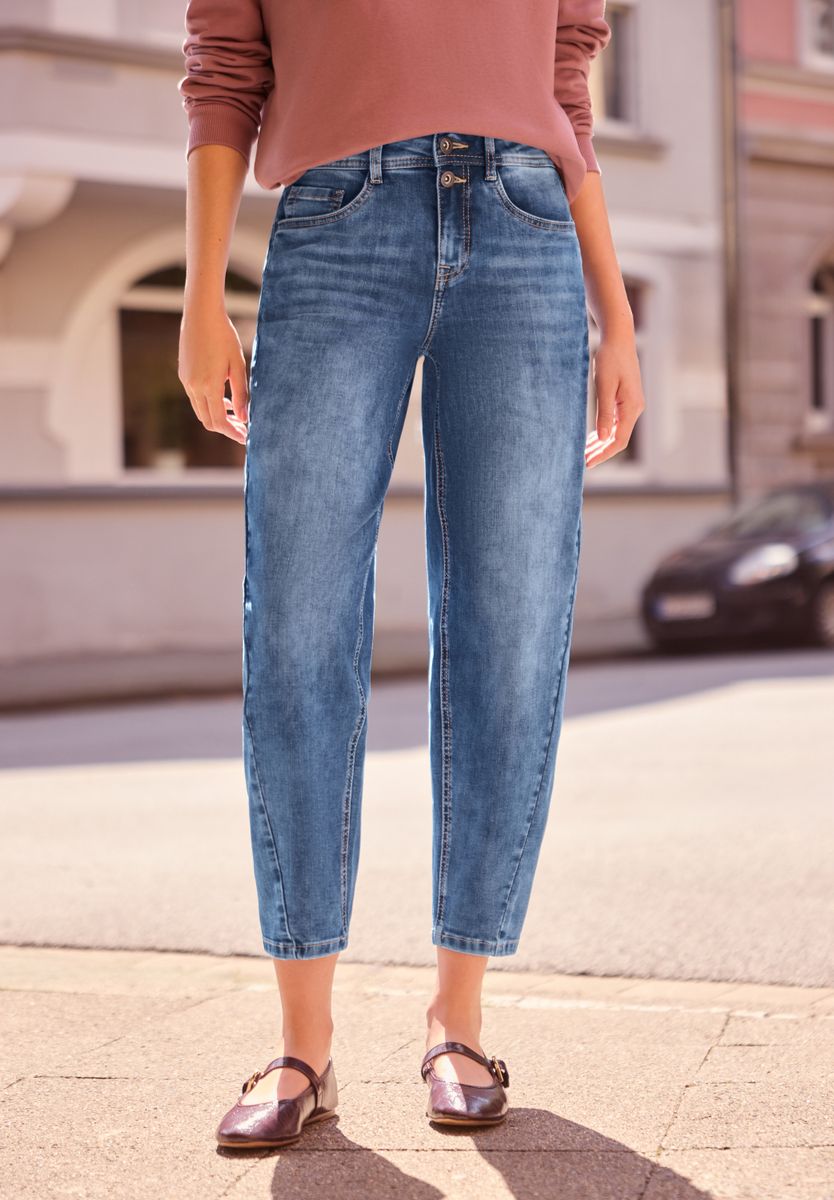 High Waist Barrel Leg Jeans im Loose Fit