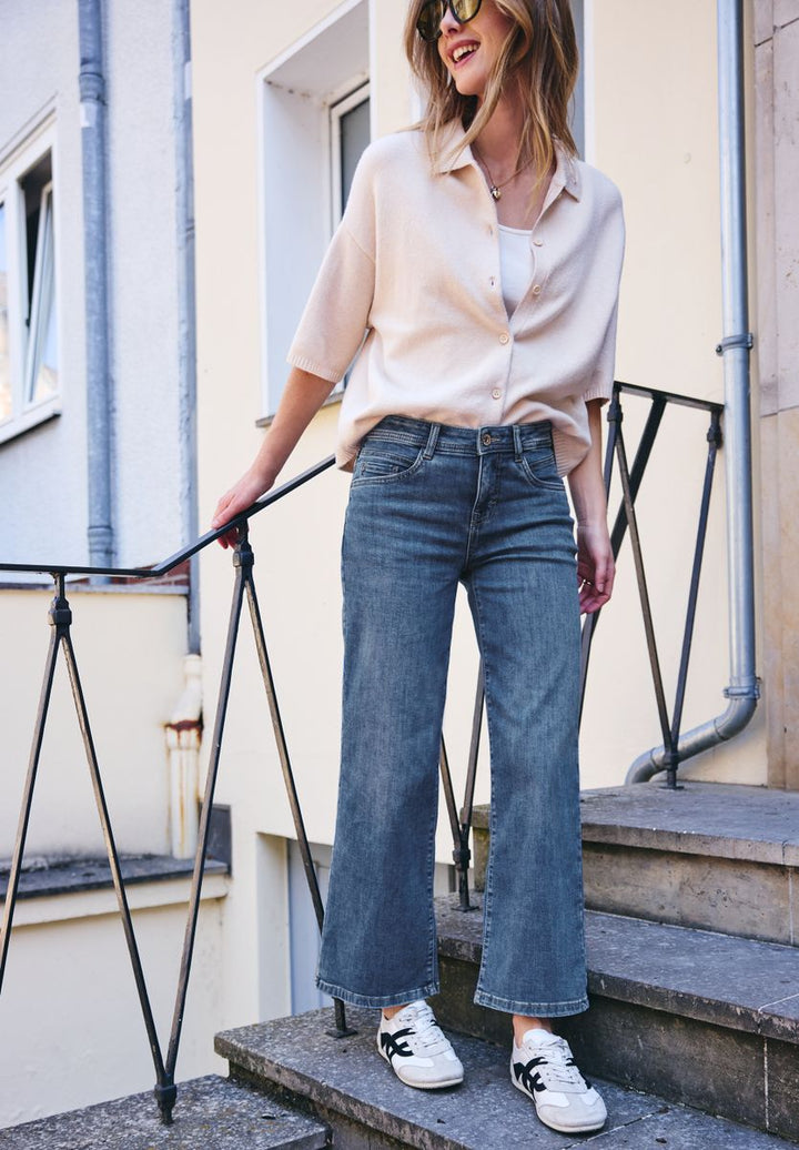Mid Waist Wide Leg Jeans im Loose Fit