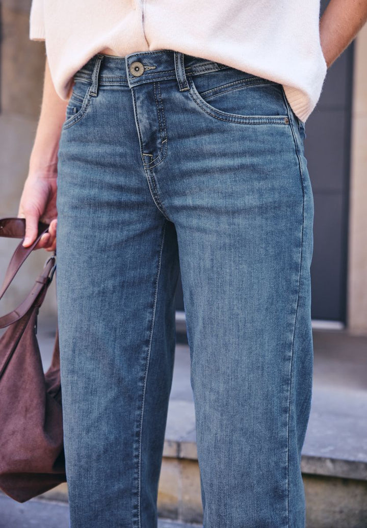 Mid Waist Wide Leg Jeans im Loose Fit