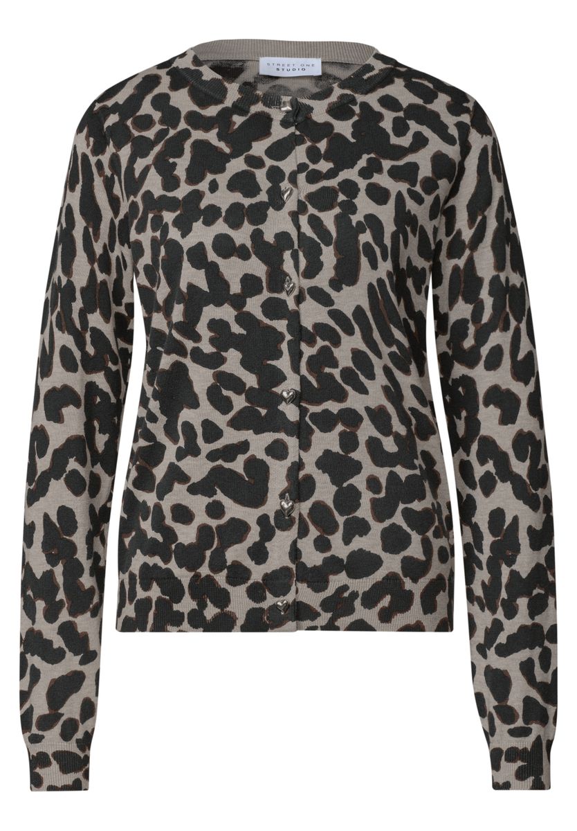 Cardigan mit Rundhals und Print