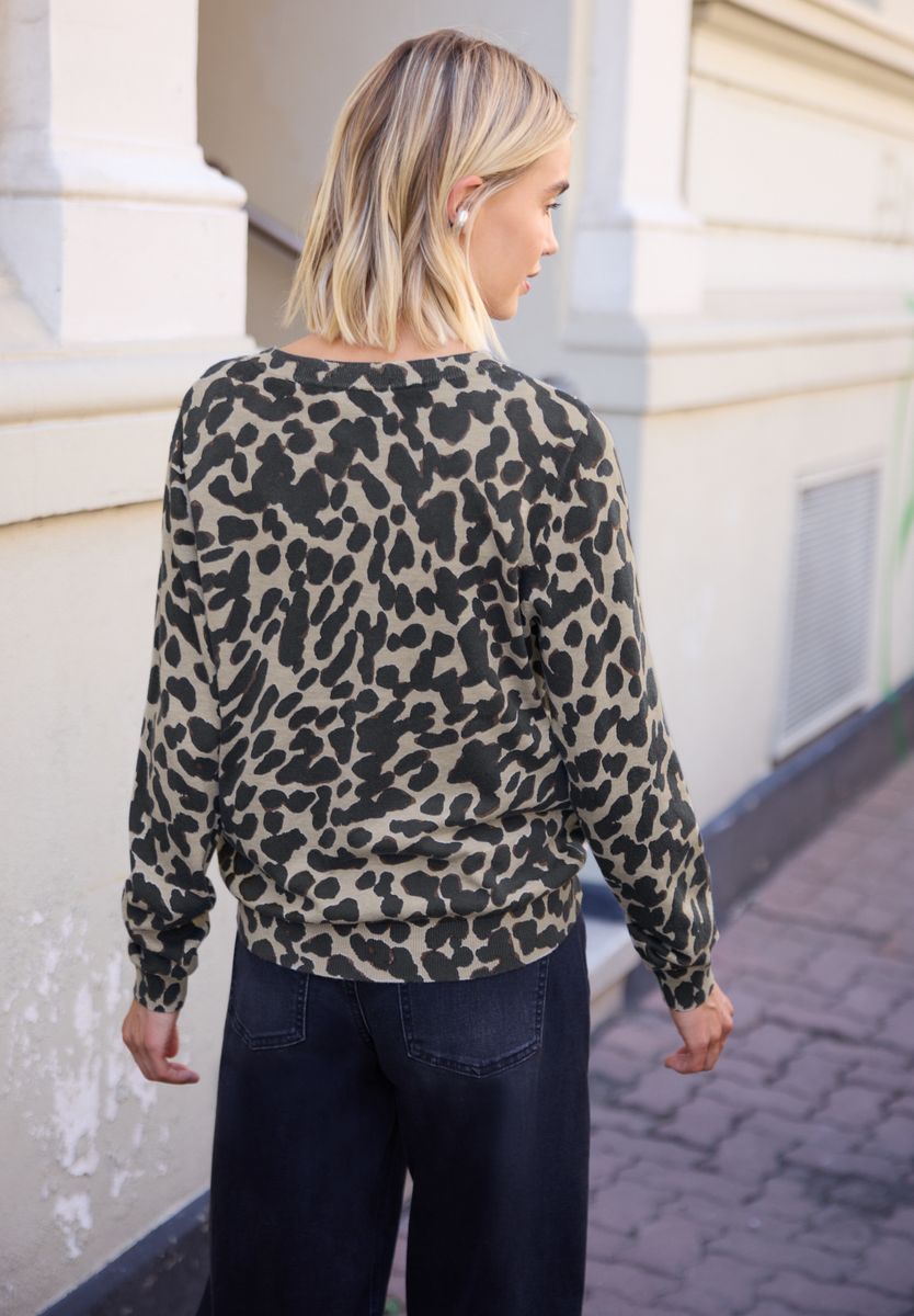 Cardigan mit Rundhals und Print