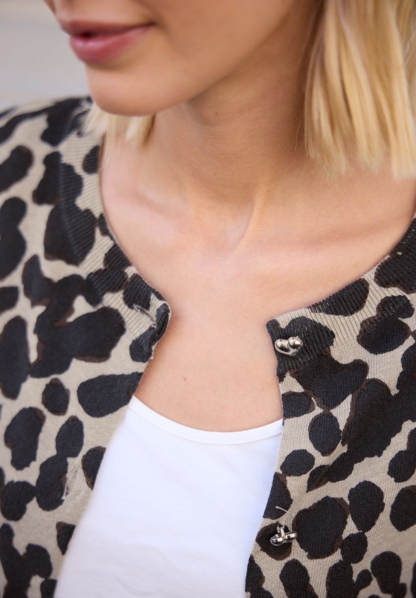 Cardigan mit Rundhals und Print