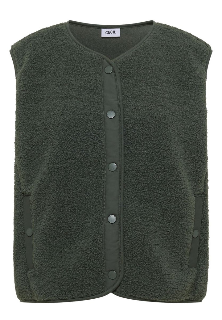 Teddy-Weste mit Softshelldetails