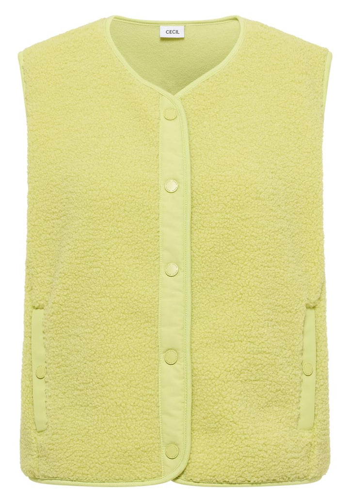 Teddy-Weste mit Softshelldetails