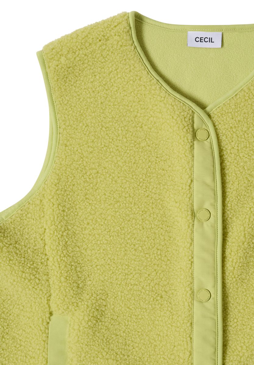 Teddy-Weste mit Softshelldetails