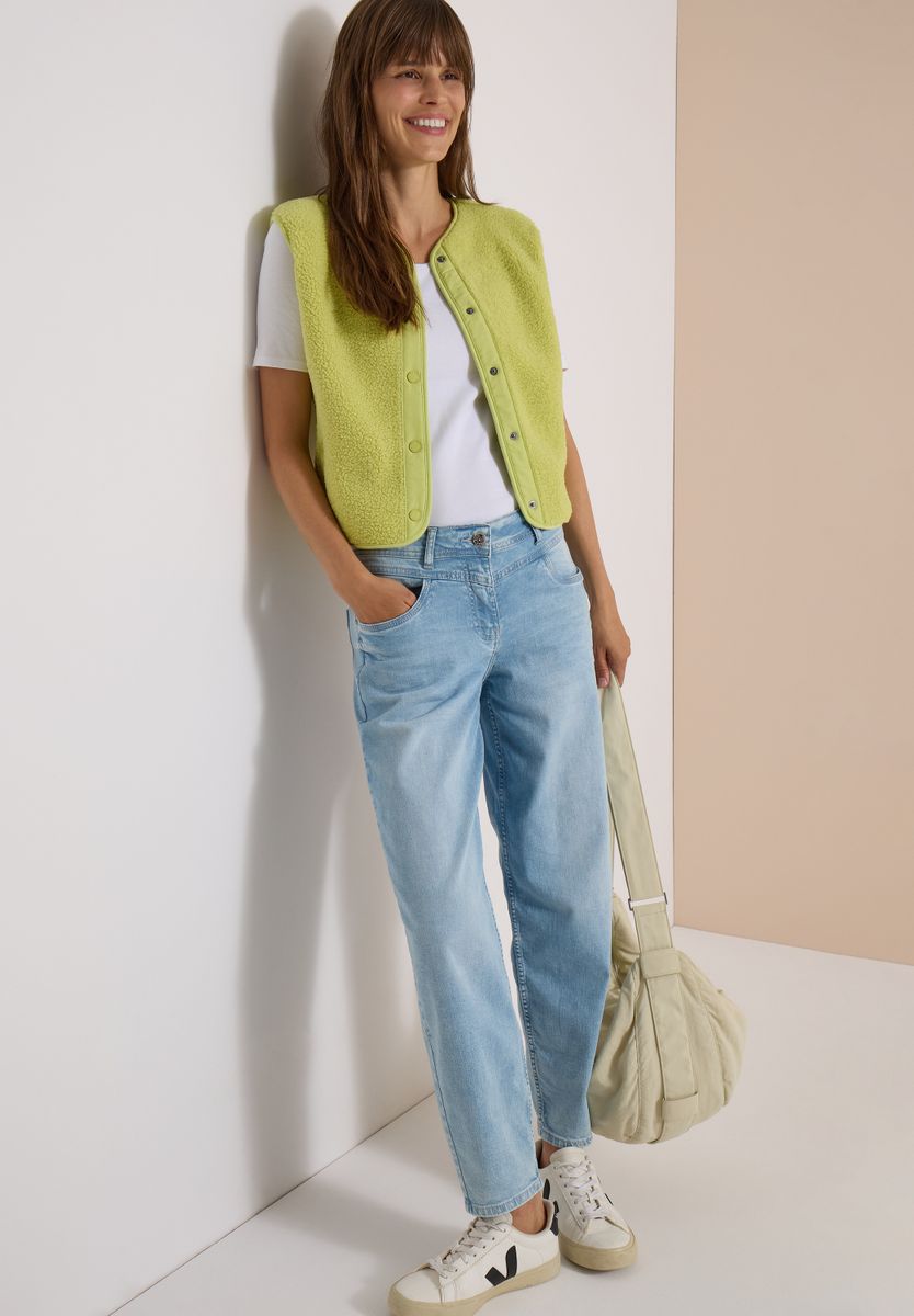 Teddy-Weste mit Softshelldetails