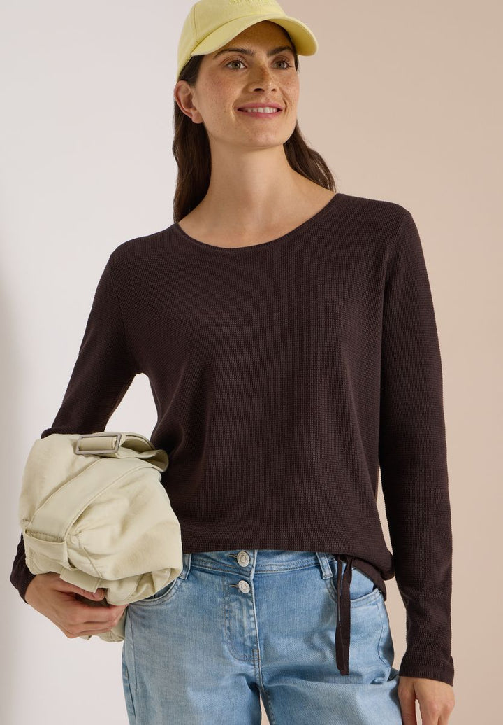 Pullover mit Rundhals und Struktur