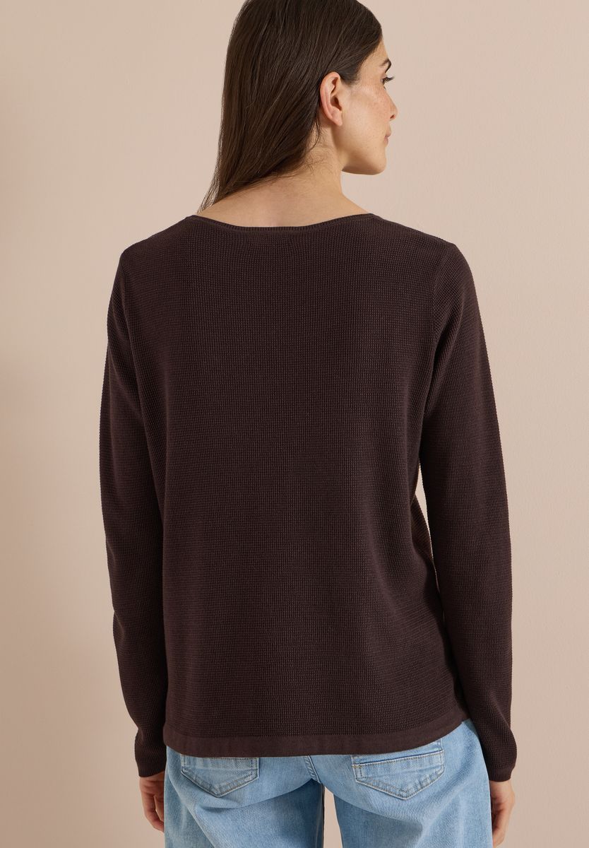 Pullover mit Rundhals und Struktur