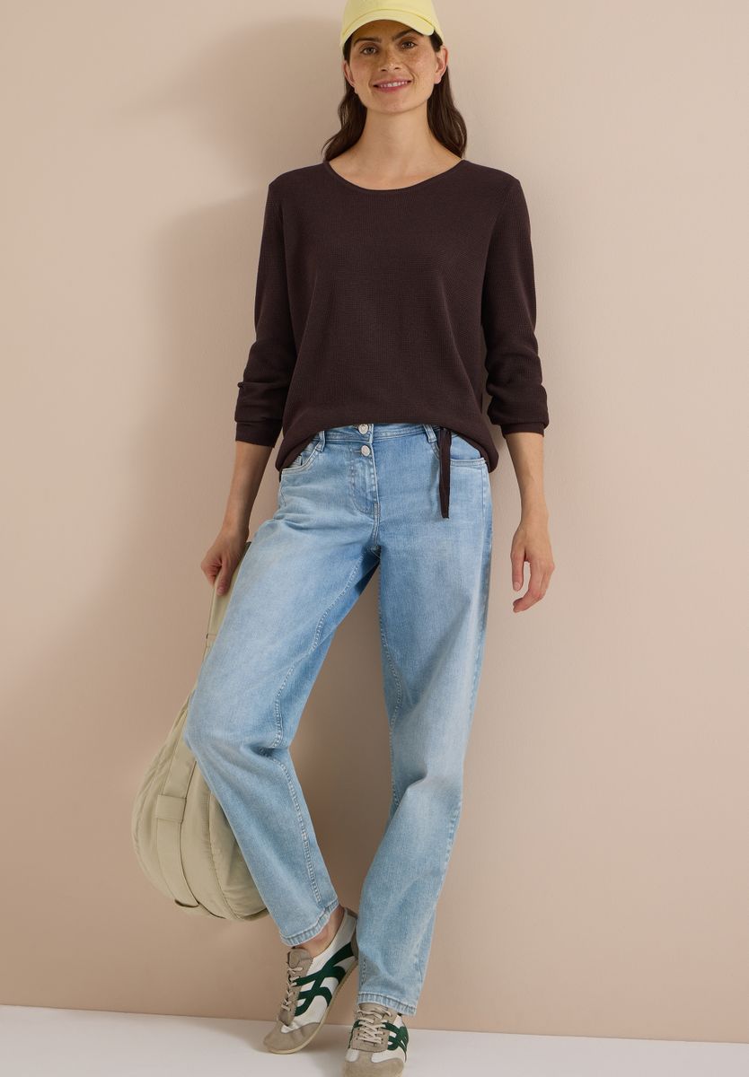 Pullover mit Rundhals und Struktur