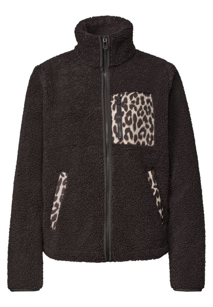 Strukturmix Jacke mit Stehkragen