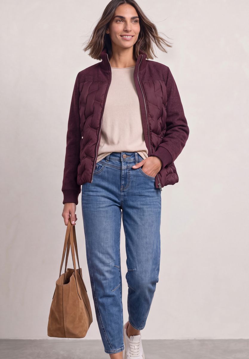Strukturmix Jacke mit geklebter Steppung
