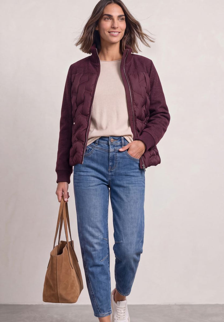 Strukturmix Jacke mit geklebter Steppung