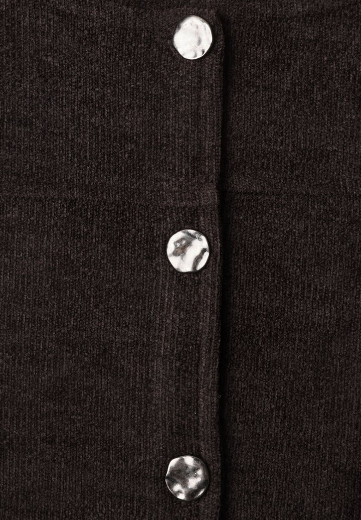 Langarm Jacke mit Rundhals und Knöpfen