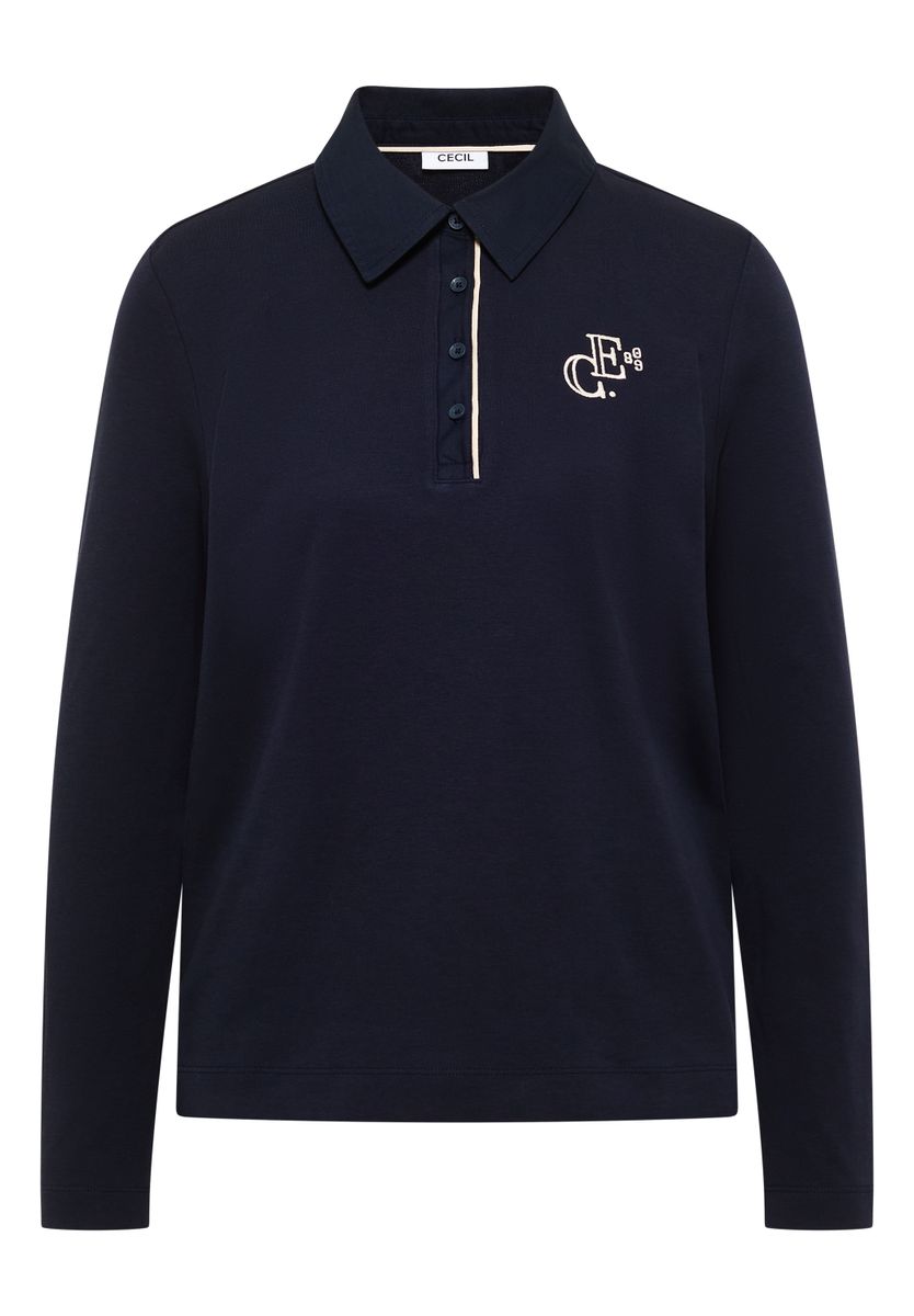 Langarm Poloshirt mit Knöpfen