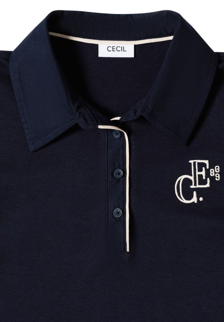 Langarm Poloshirt mit Knöpfen