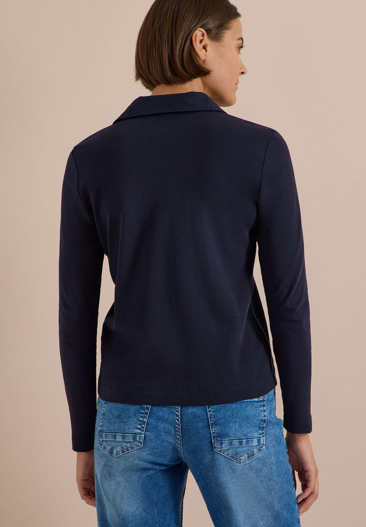Langarm Poloshirt mit Knöpfen