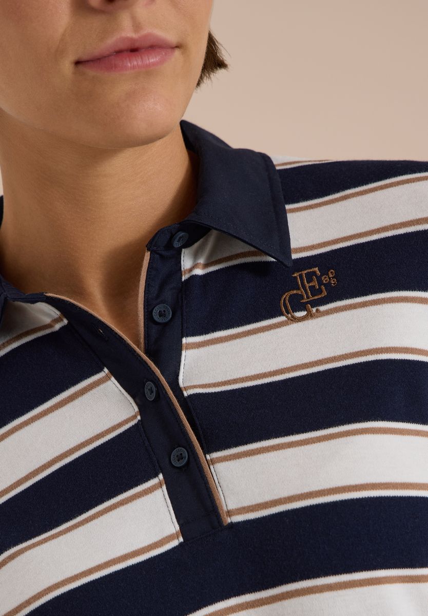 Langarm Poloshirt mit Knöpfen