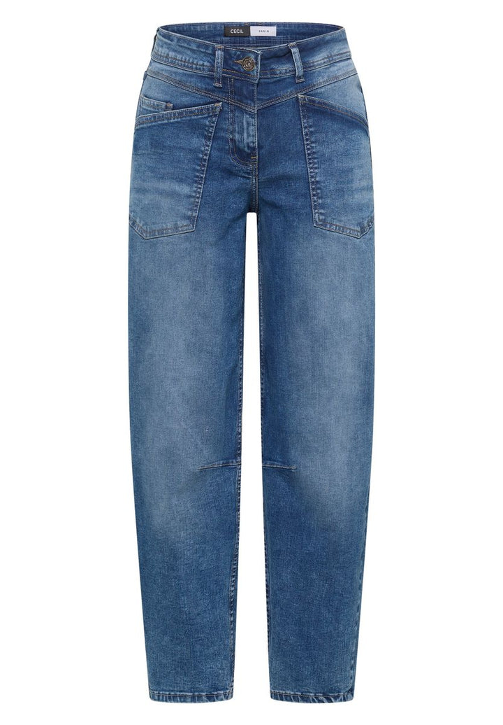 High Waist Barrel Leg Jeans im Loose Fit