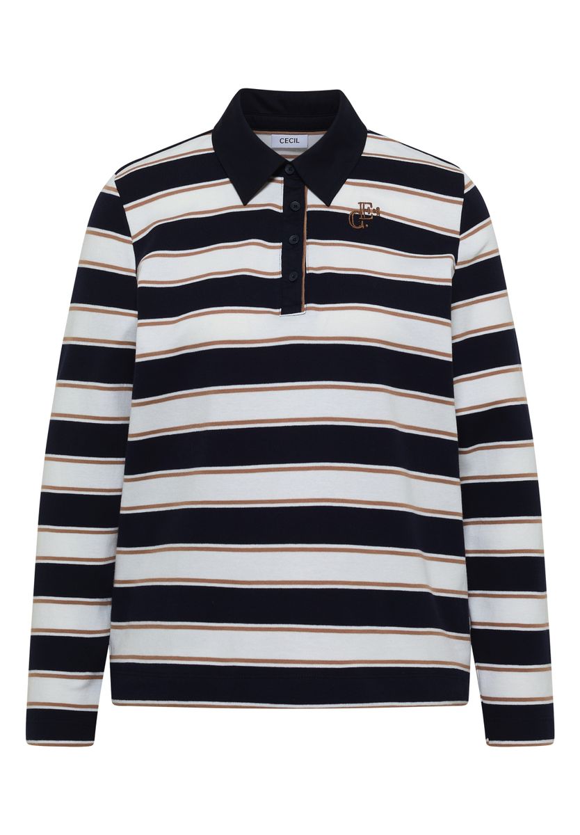 Langarm Poloshirt mit Knöpfen