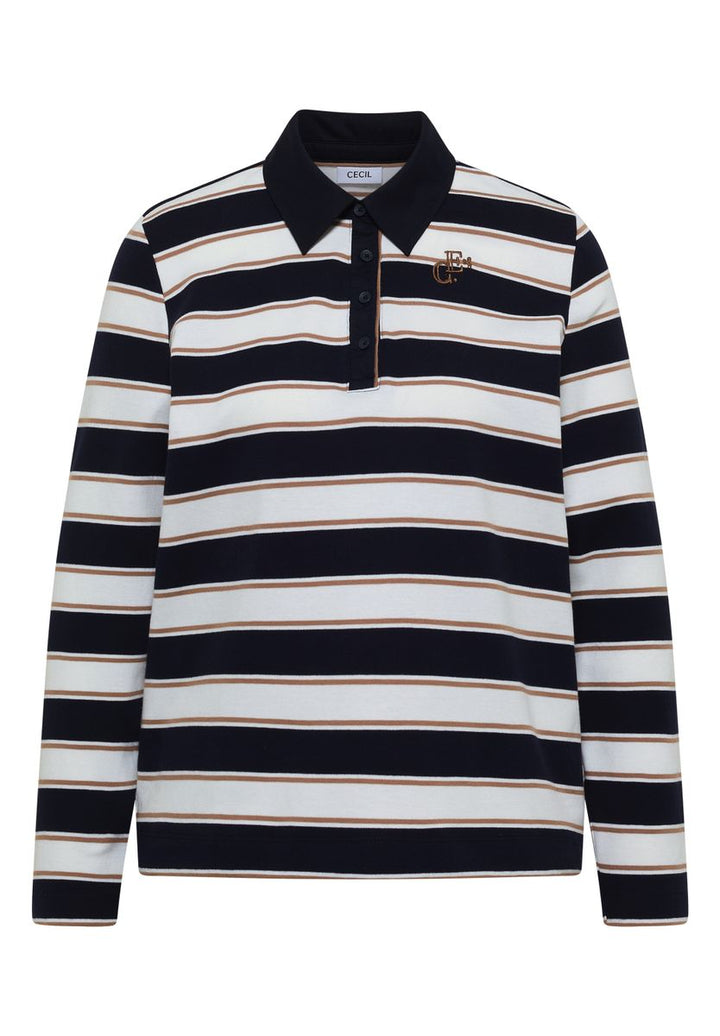 Langarm Poloshirt mit Knöpfen