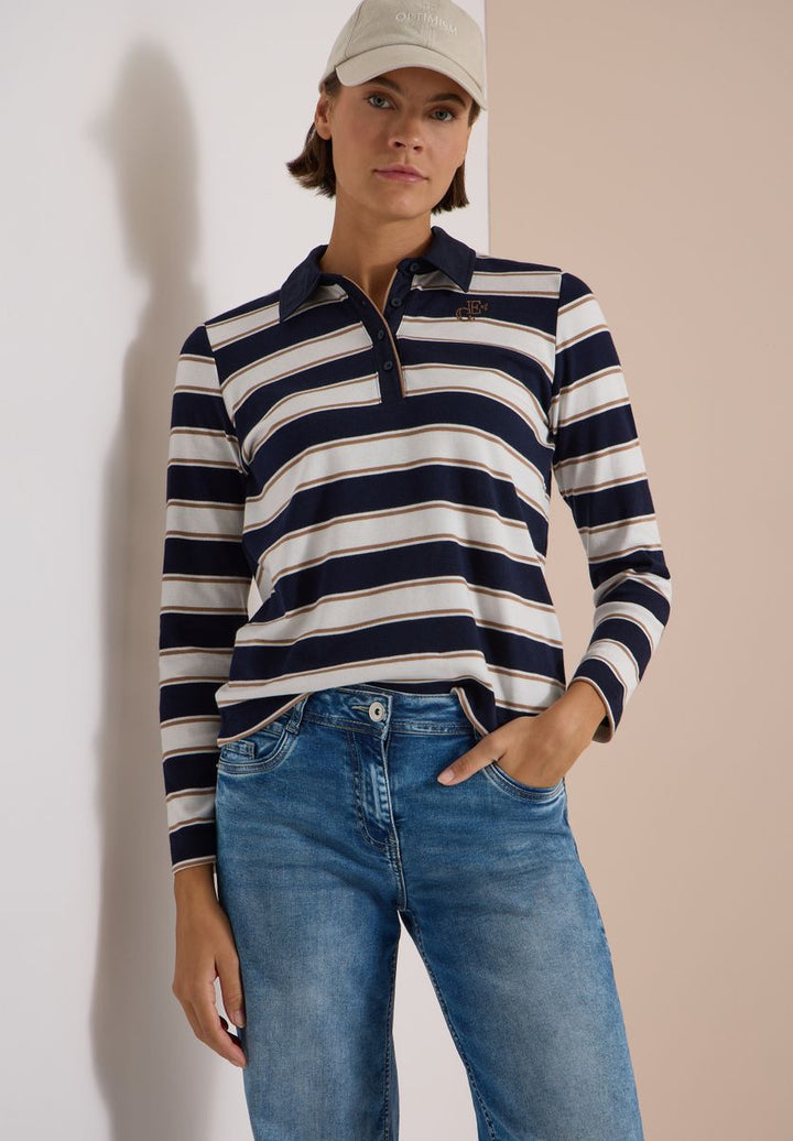 Langarm Poloshirt mit Knöpfen