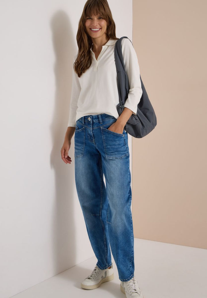 High Waist Barrel Leg Jeans im Loose Fit