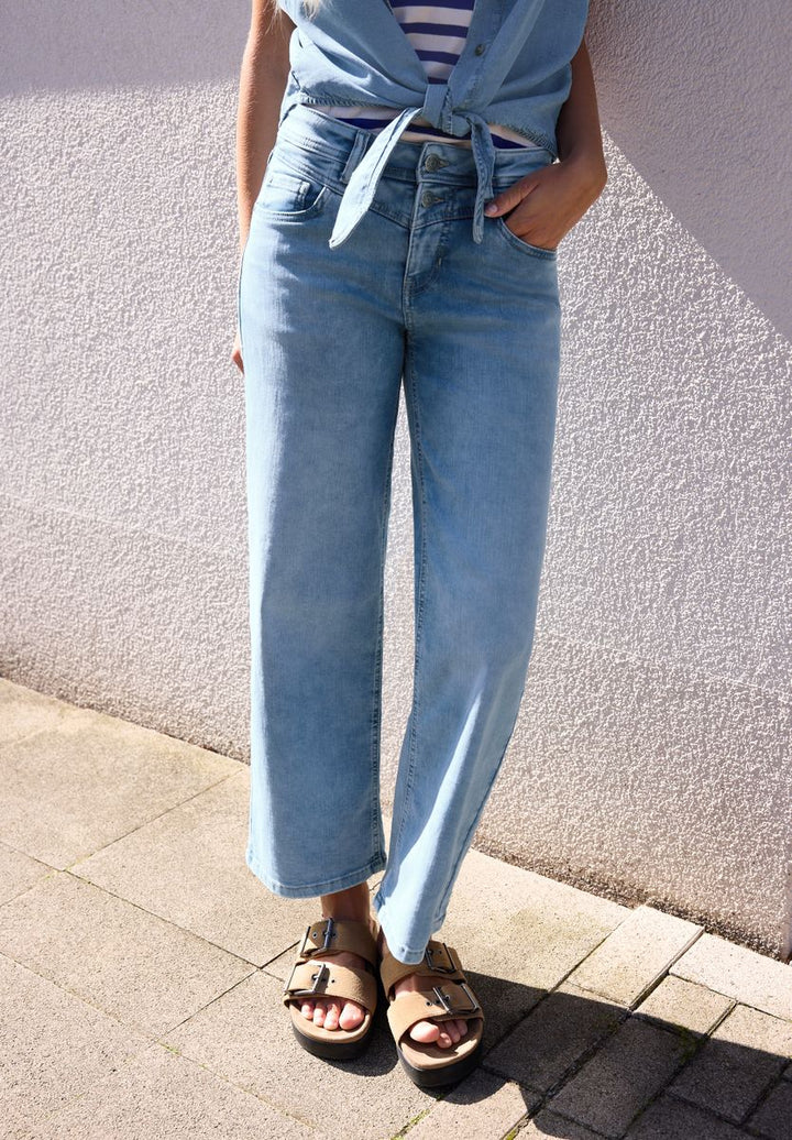 Mid Waist Wide Leg Jeans im Loose Fit