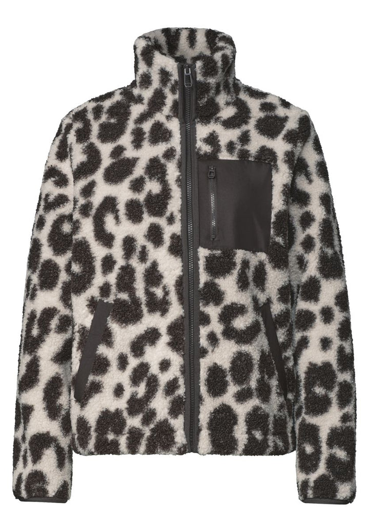 Strukturmix Jacke mit Stehkragen