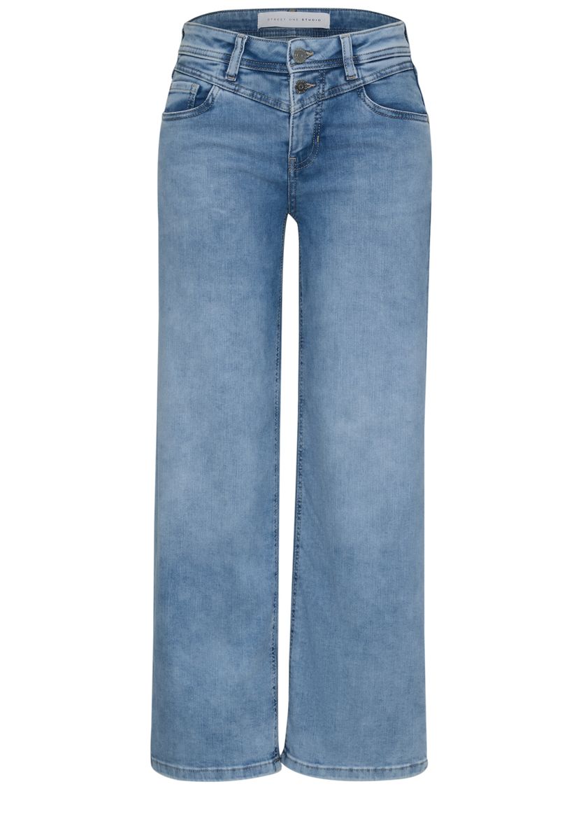 Mid Waist Wide Leg Jeans im Loose Fit