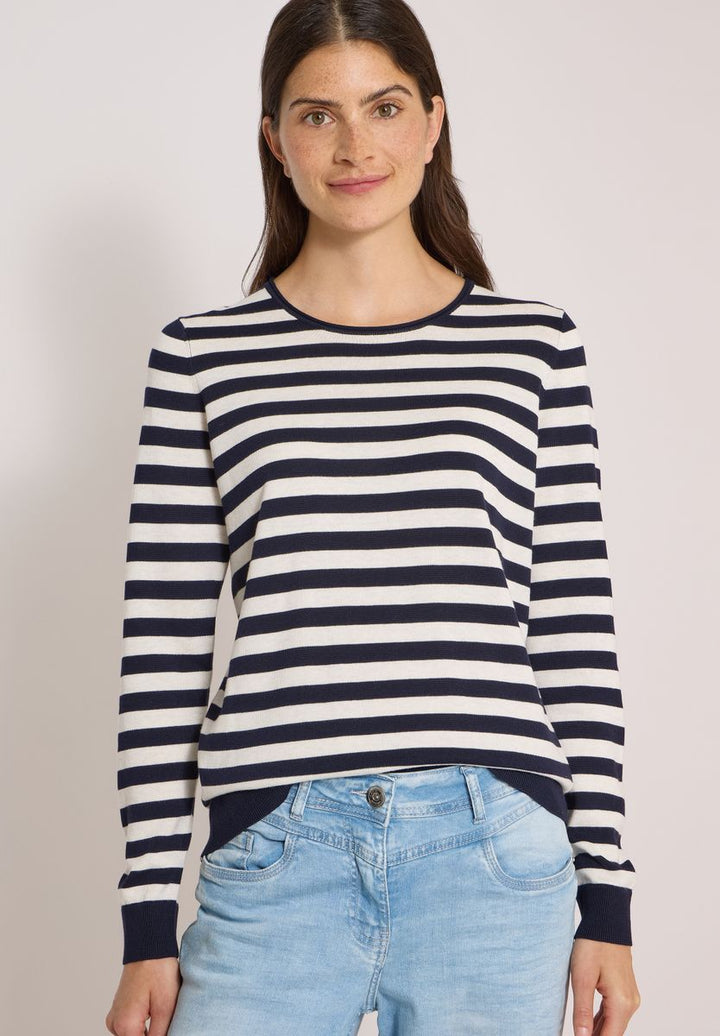Pullover mit Rundhals und Streifen