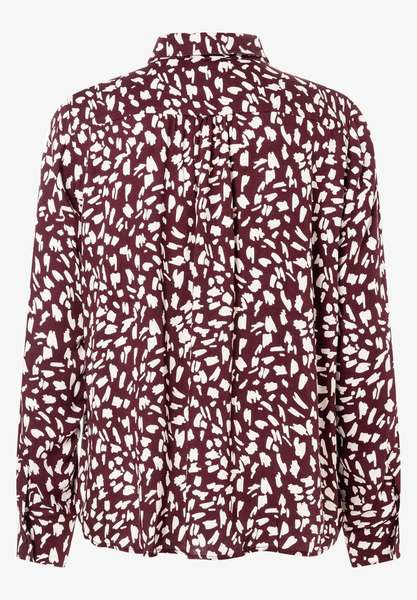 Gemusterte Bluse mit Hemdkragen