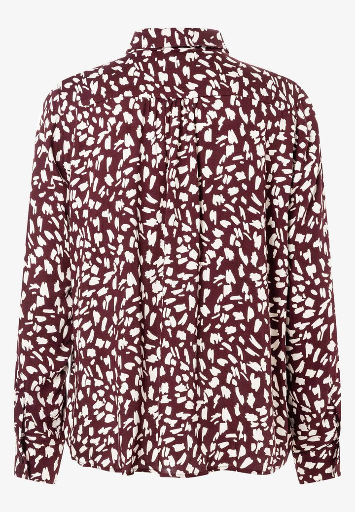 Gemusterte Bluse mit Hemdkragen