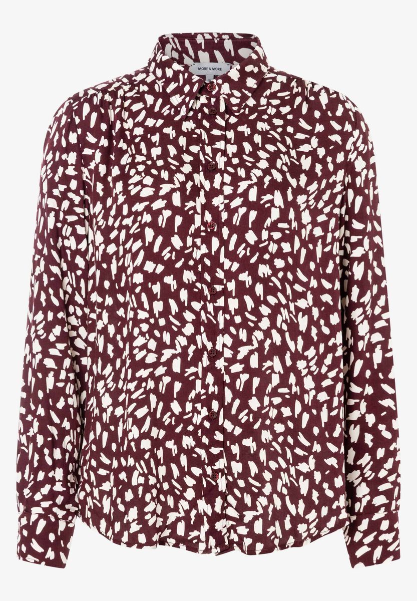 Gemusterte Bluse mit Hemdkragen