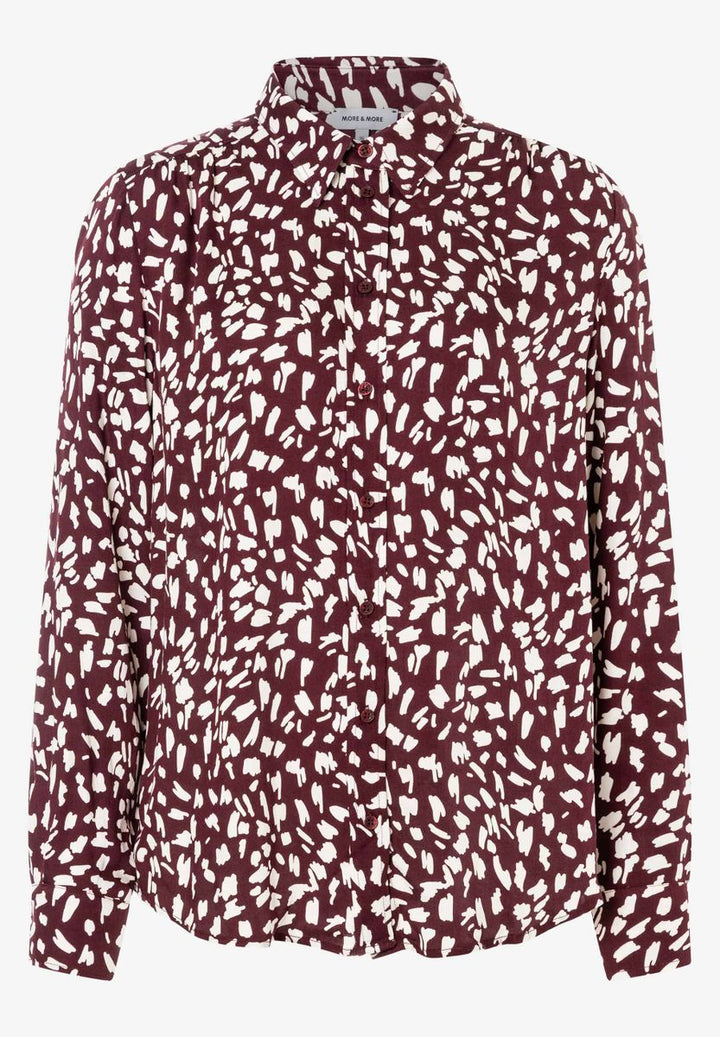 Gemusterte Bluse mit Hemdkragen