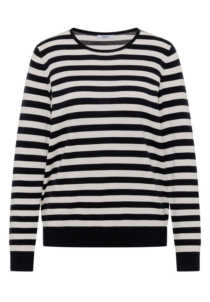 Pullover mit Rundhals und Streifen