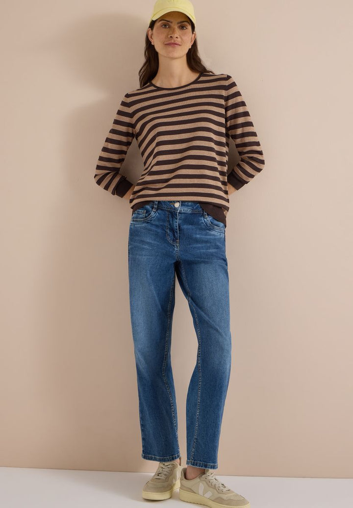 Pullover mit Rundhals und Streifen
