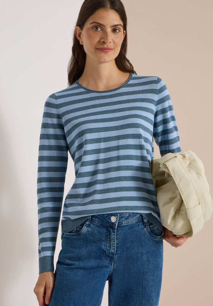Pullover mit Rundhals und Streifen