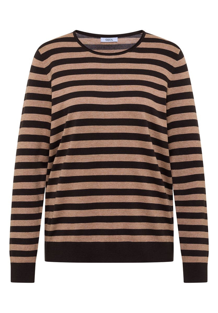 Pullover mit Rundhals und Streifen