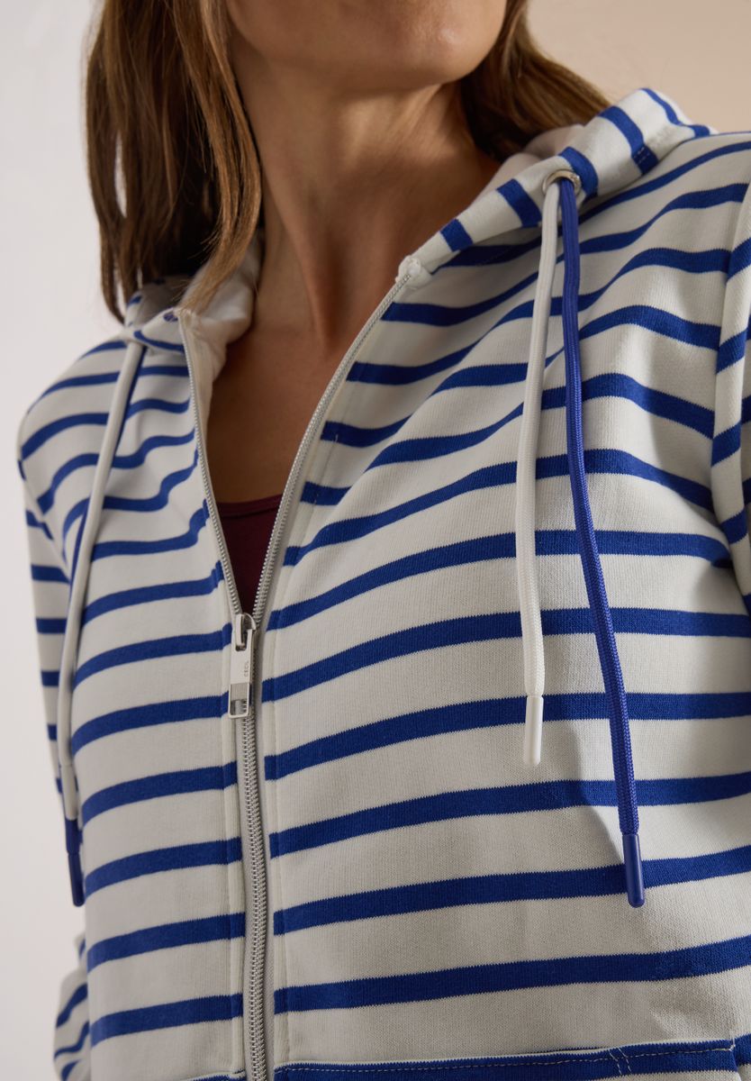 Langarm Jacke mit Kapuze und Struktur