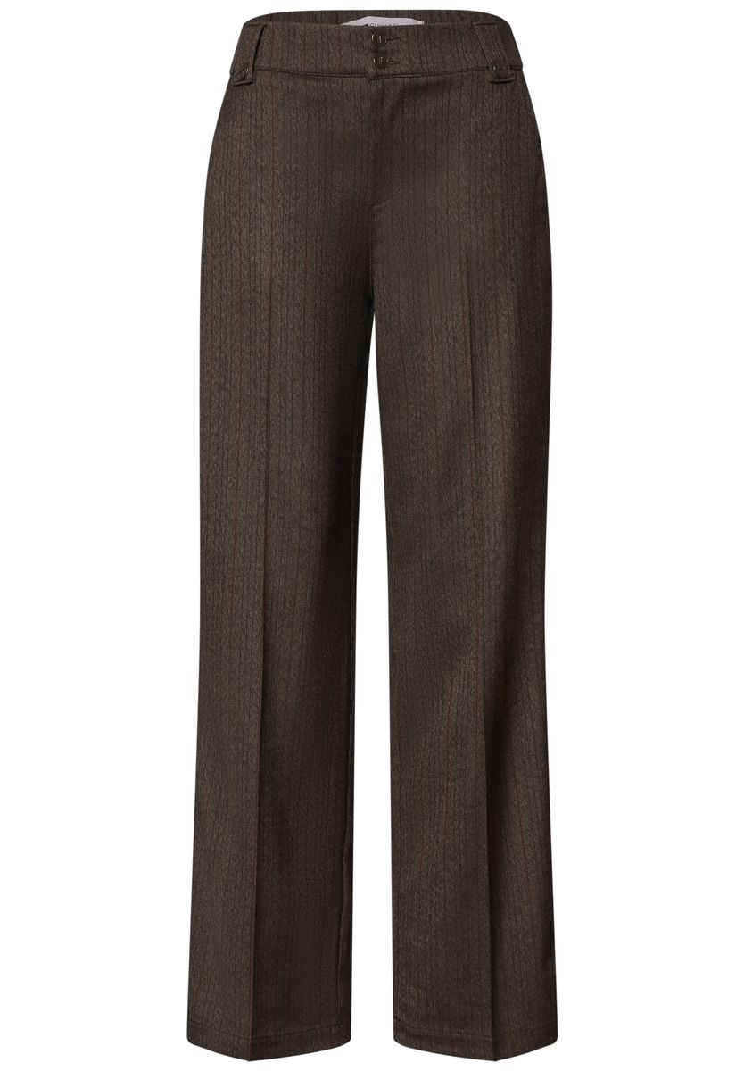 High Waist Straight Leg Hose mit Knopfdetail