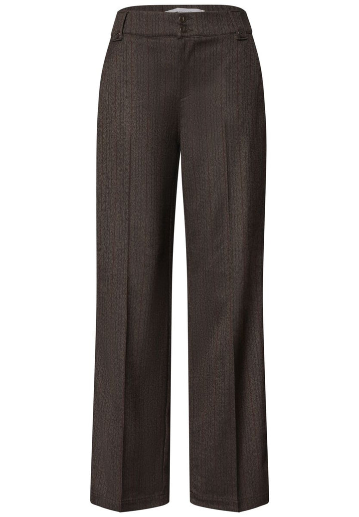 High Waist Straight Leg Hose mit Knopfdetail
