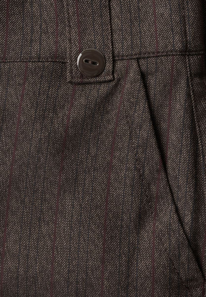 High Waist Straight Leg Hose mit Knopfdetail