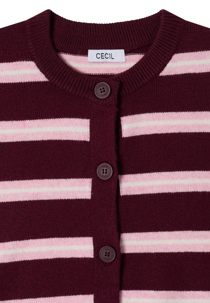 Cardigan mit Rundhals und Streifen