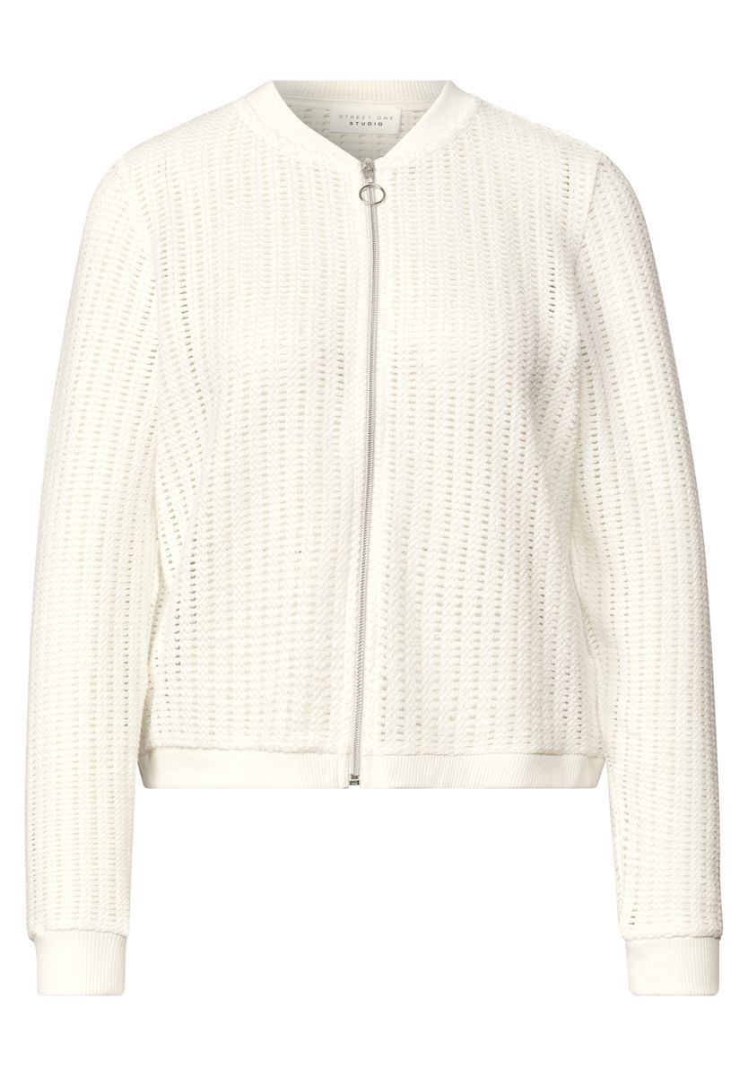 Langarm Jacke mit Struktur und Zipper